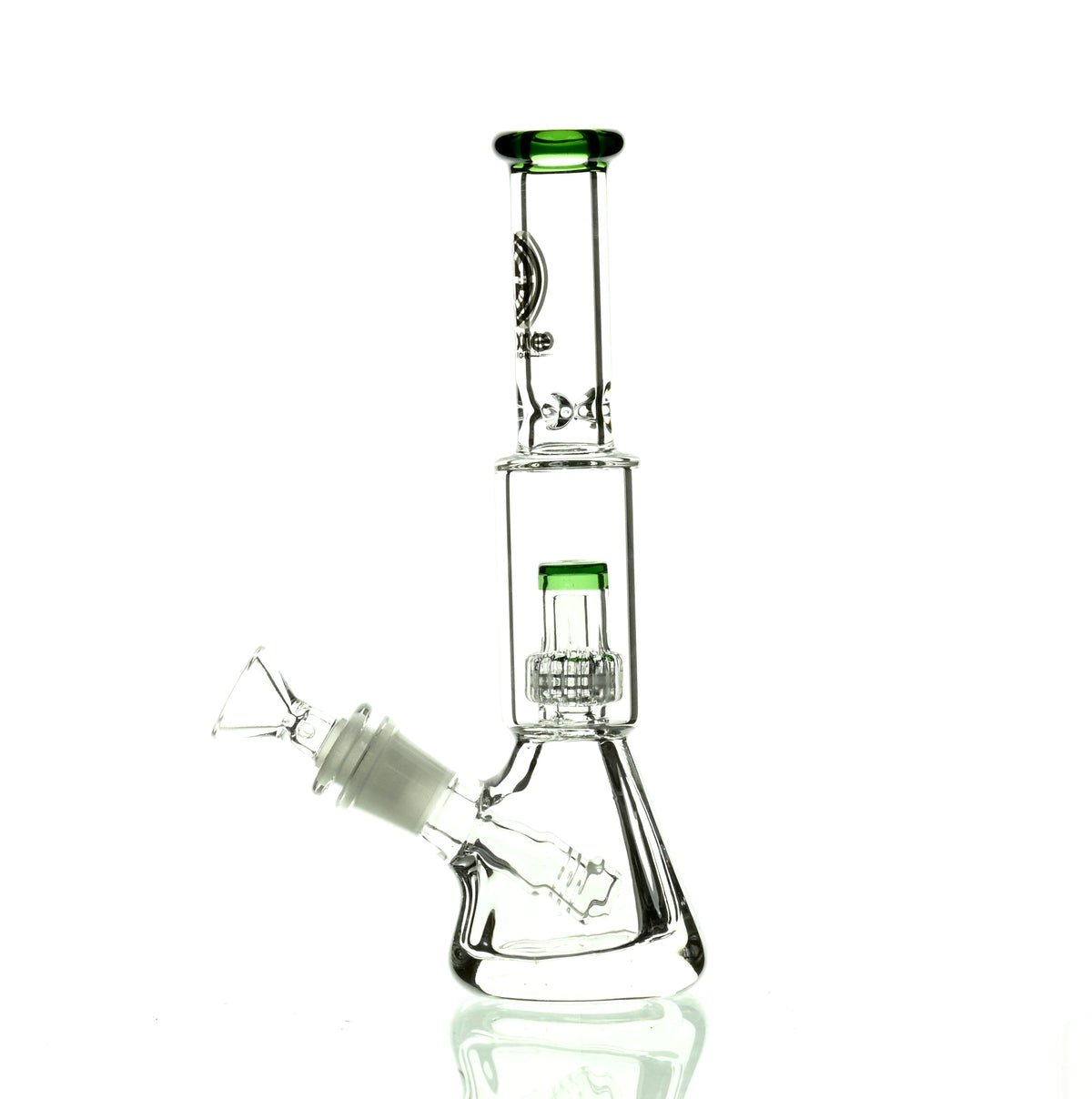 ENCORE 9" BEAKER W/MATRIX SHOWERHEAD GREEN - Smoke Spot Smoke Shop