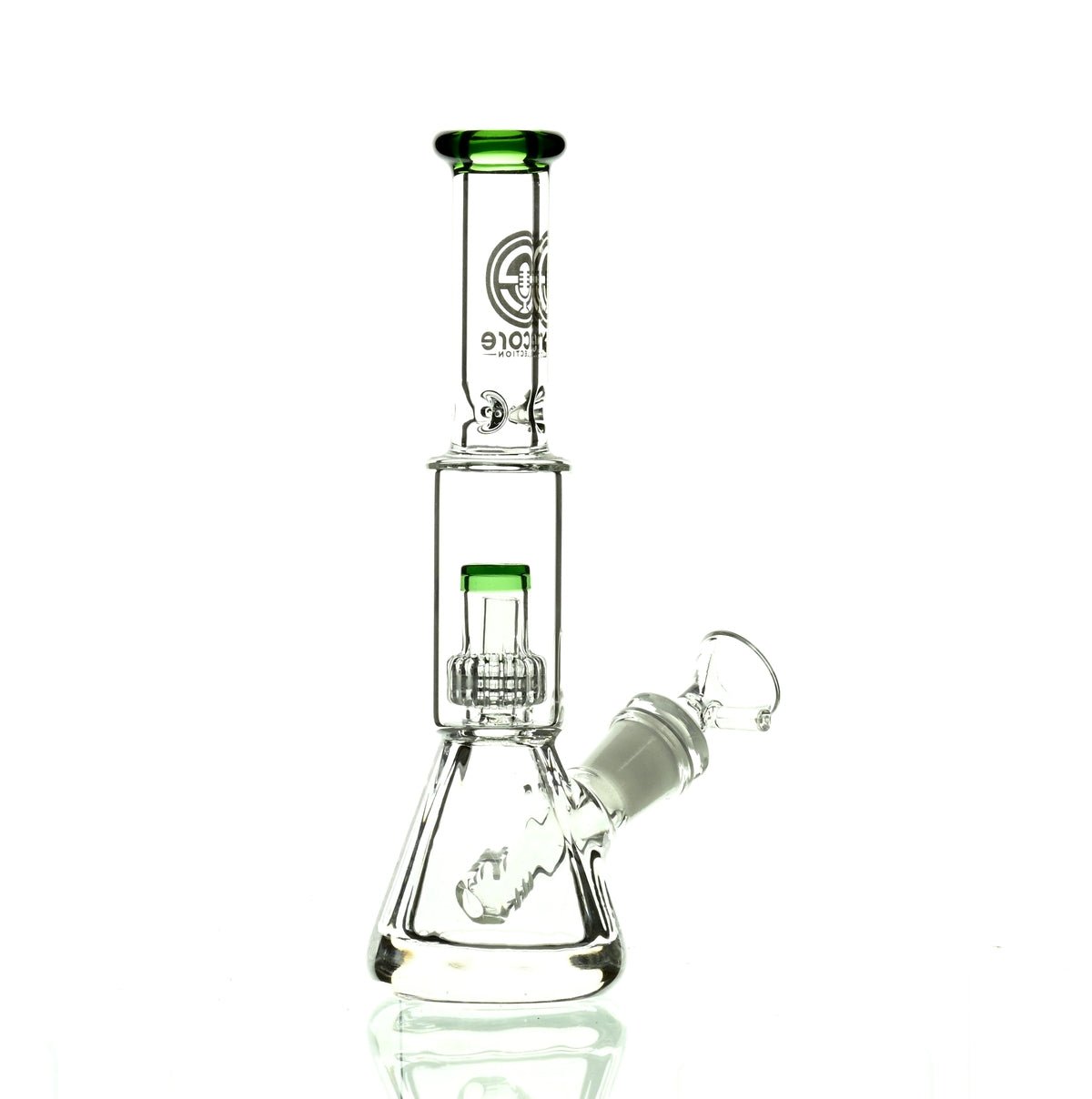 ENCORE 9" BEAKER W/MATRIX SHOWERHEAD GREEN - Smoke Spot Smoke Shop