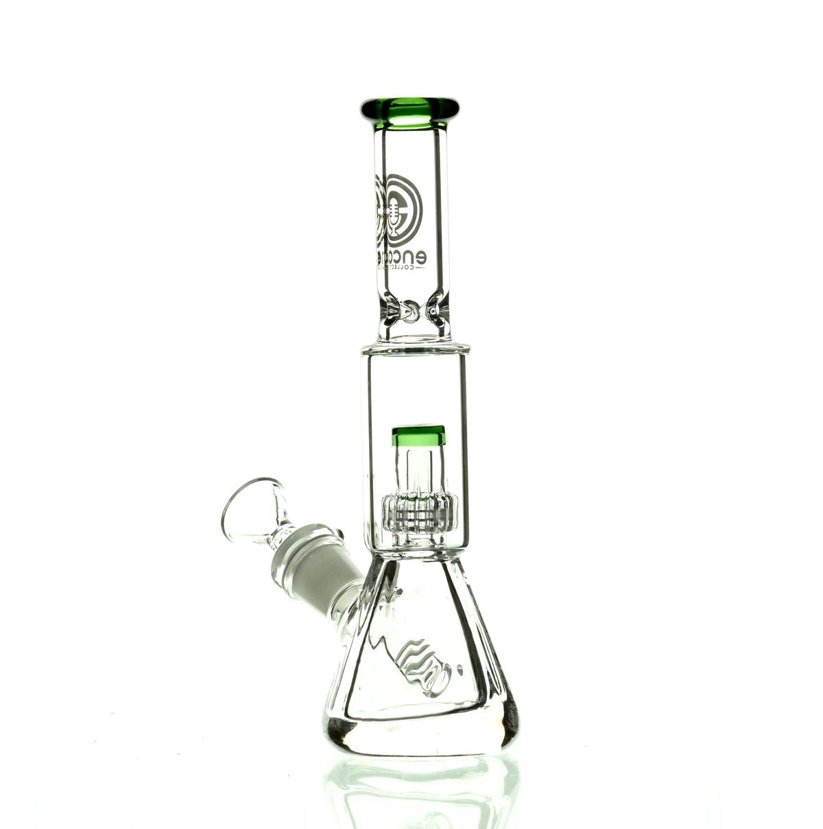 ENCORE 9" BEAKER W/MATRIX SHOWERHEAD GREEN - Smoke Spot Smoke Shop