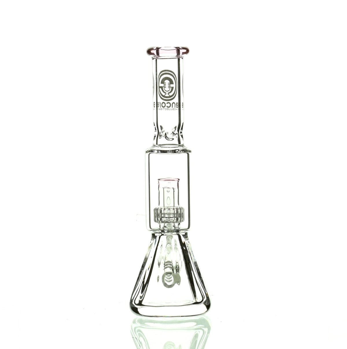ENCORE 9" BEAKER W/MATRIX SHOWERHEAD PINK - Smoke Spot Smoke Shop