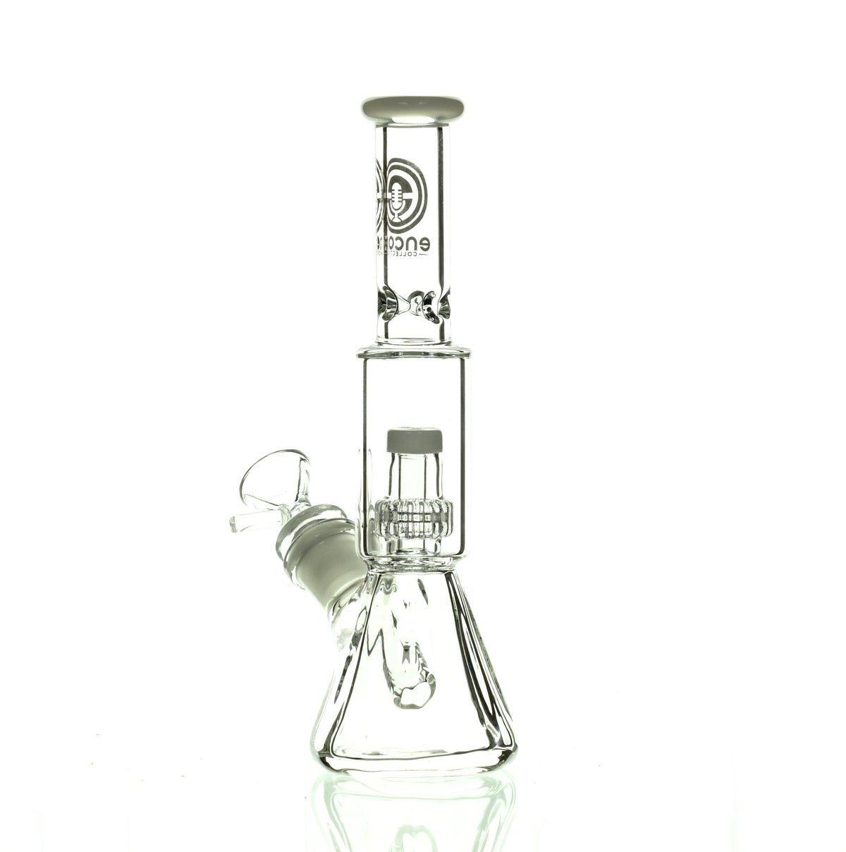 ENCORE 9" BEAKER W/MATRIX SHOWERHEAD WHITE - Smoke Spot Smoke Shop