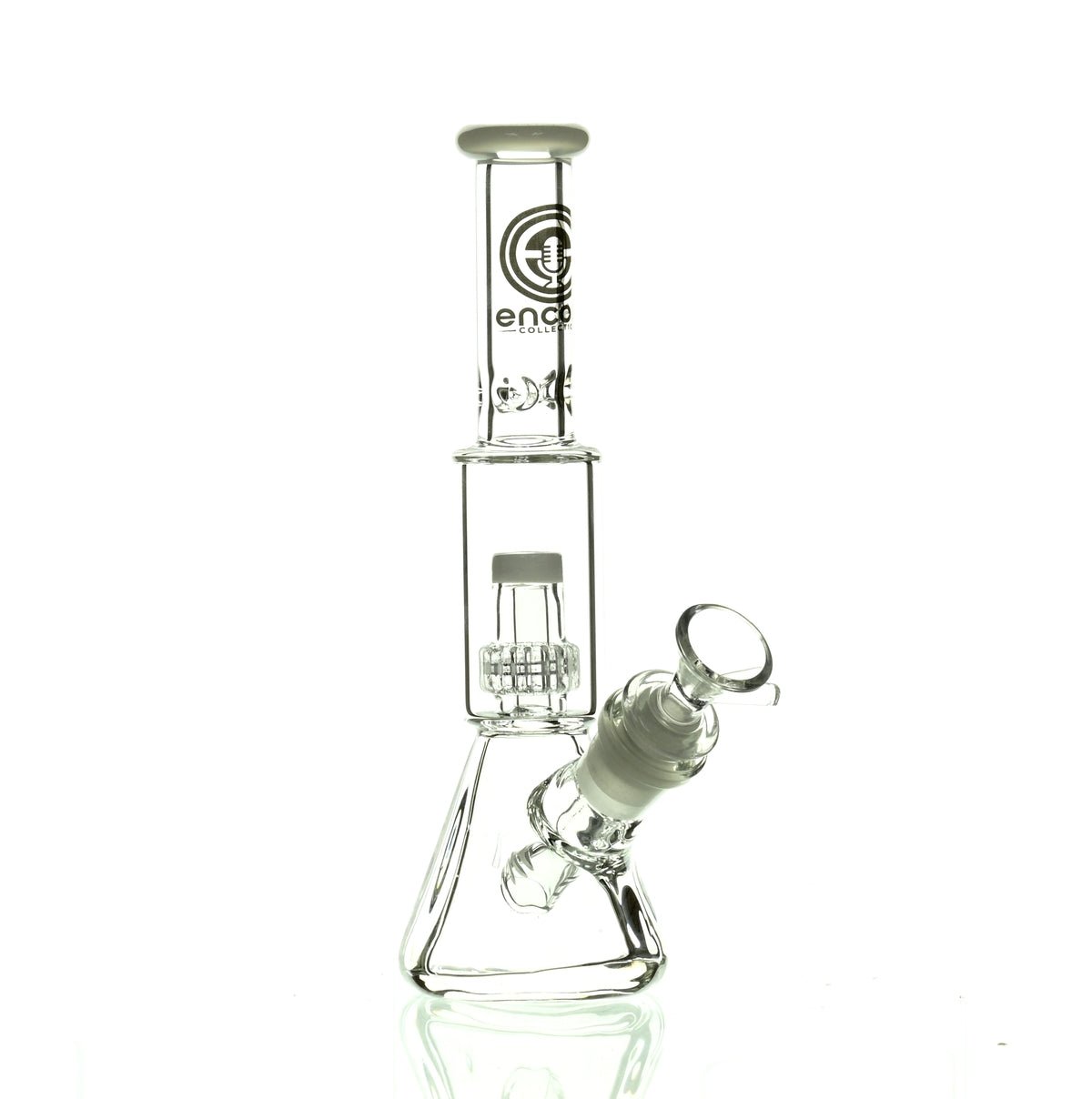 ENCORE 9" BEAKER W/MATRIX SHOWERHEAD WHITE - Smoke Spot Smoke Shop