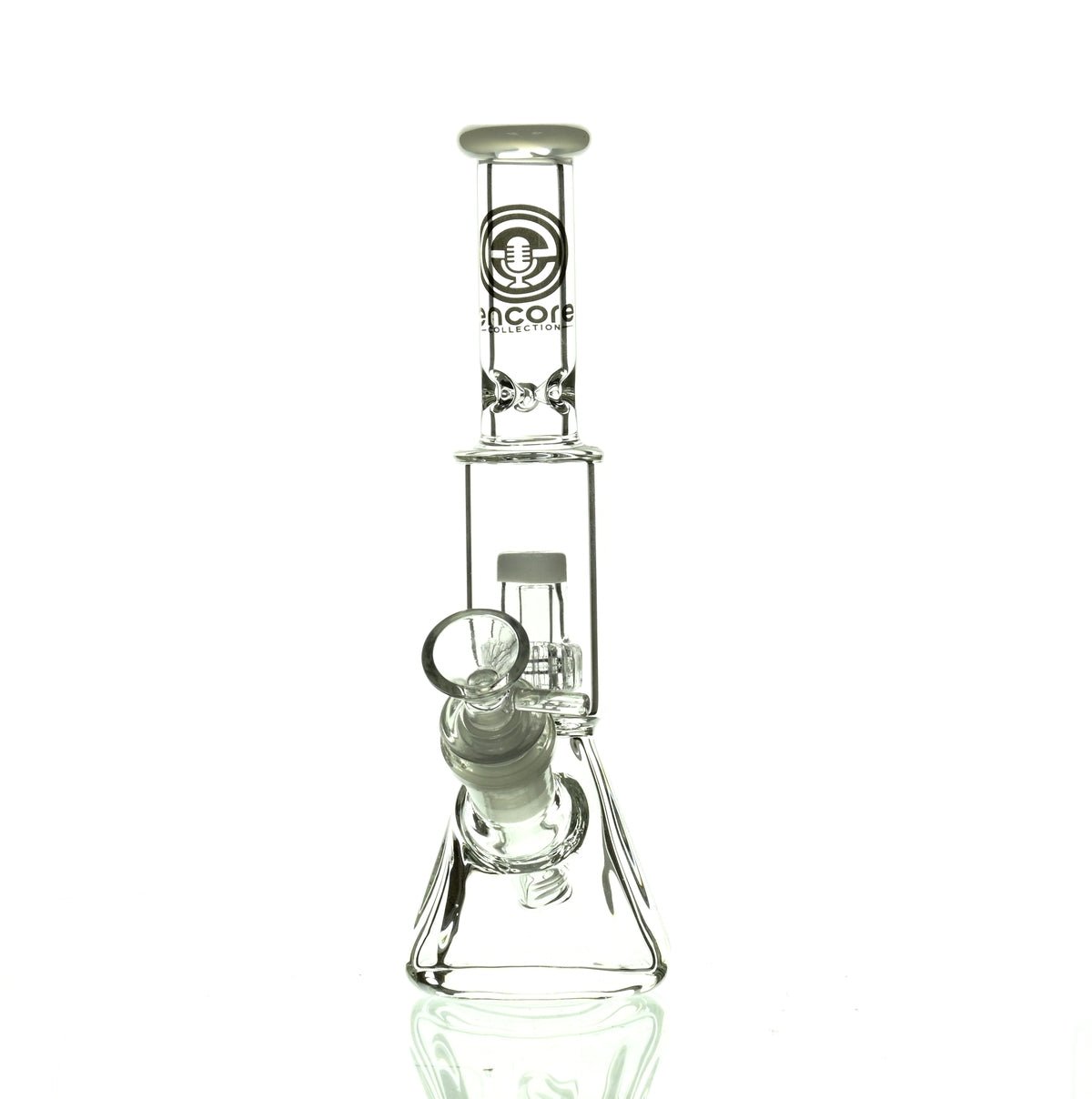 ENCORE 9" BEAKER W/MATRIX SHOWERHEAD WHITE - Smoke Spot Smoke Shop