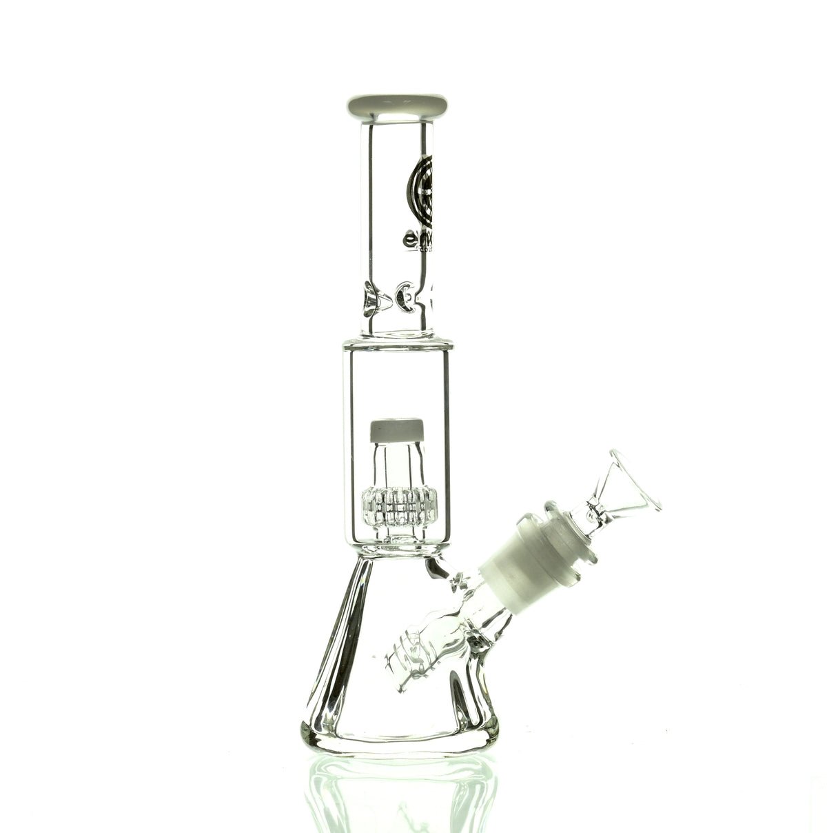 ENCORE 9" BEAKER W/MATRIX SHOWERHEAD WHITE - Smoke Spot Smoke Shop