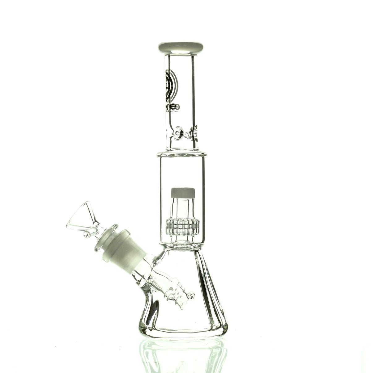 ENCORE 9" BEAKER W/MATRIX SHOWERHEAD WHITE - Smoke Spot Smoke Shop