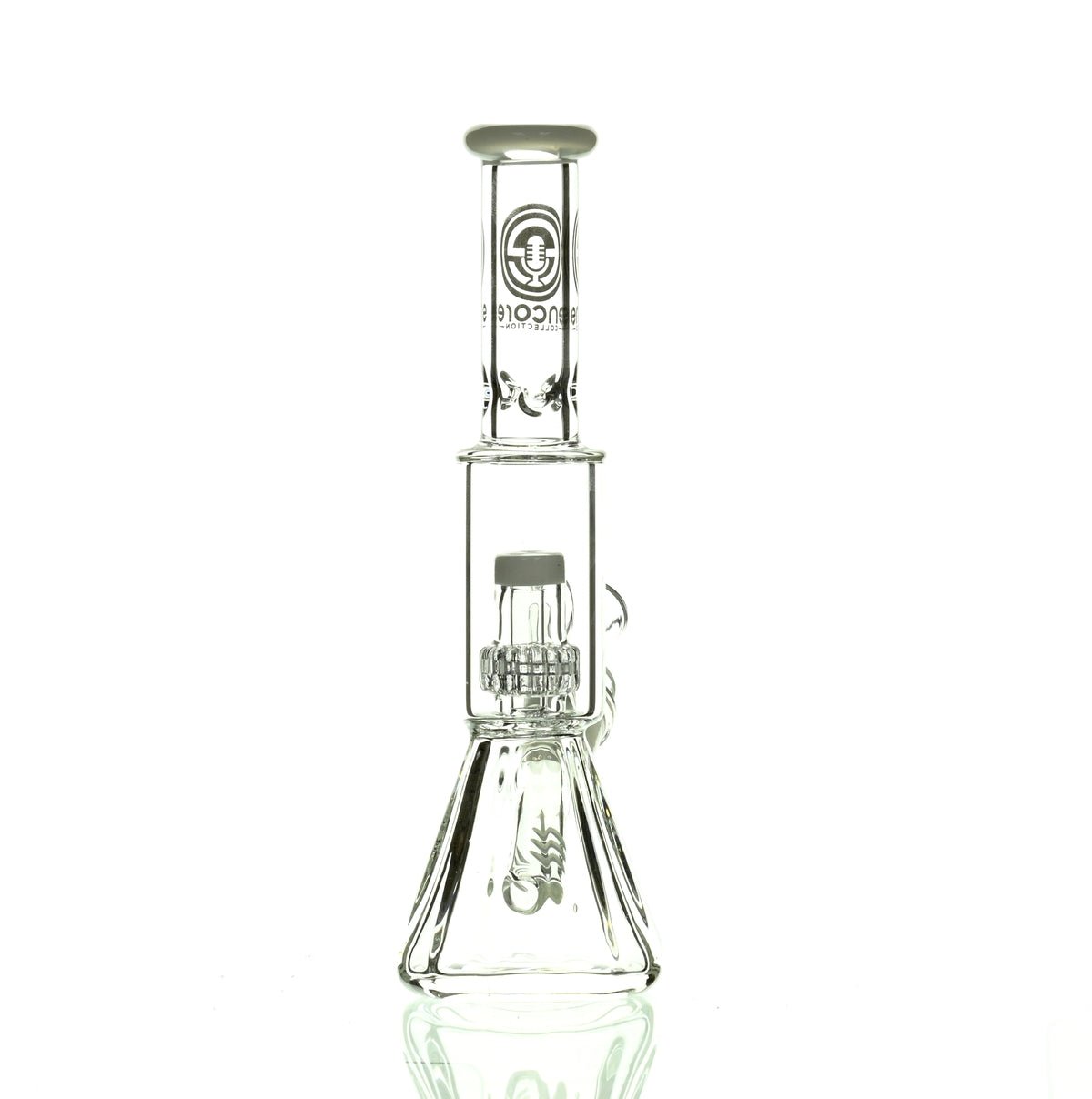 ENCORE 9" BEAKER W/MATRIX SHOWERHEAD WHITE - Smoke Spot Smoke Shop