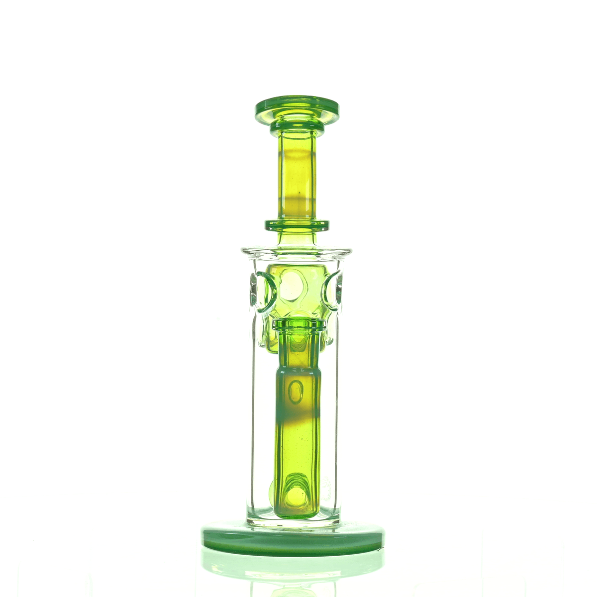 Fatboy Glass Puck Perc Titan Rig with Swiss Accent premium scientific glass waterpipe