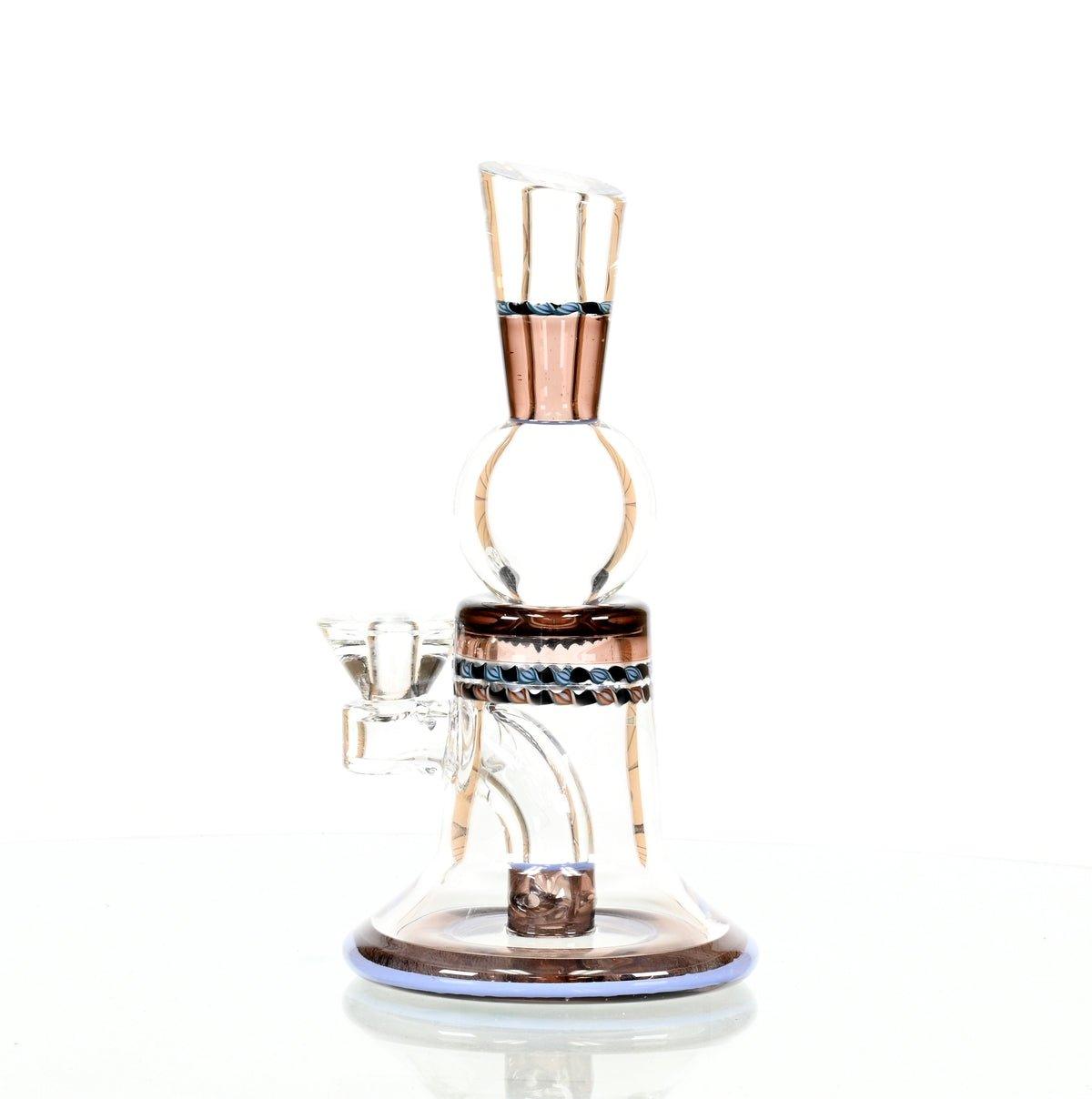 Close-up of 10mm 90 degree joint on Glass Blowing Business Passenger Trim A Plum Rig