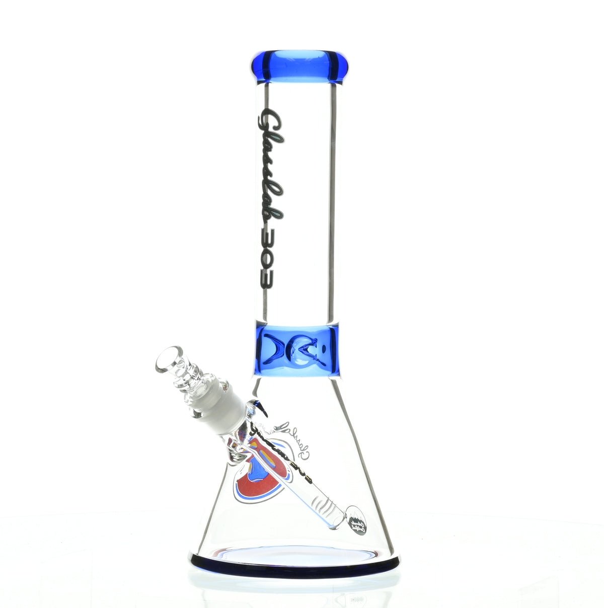 GLASSLAB 303 7MM BEAKER DARK BLUE ACCENT - Smoke Spot Smoke Shop
