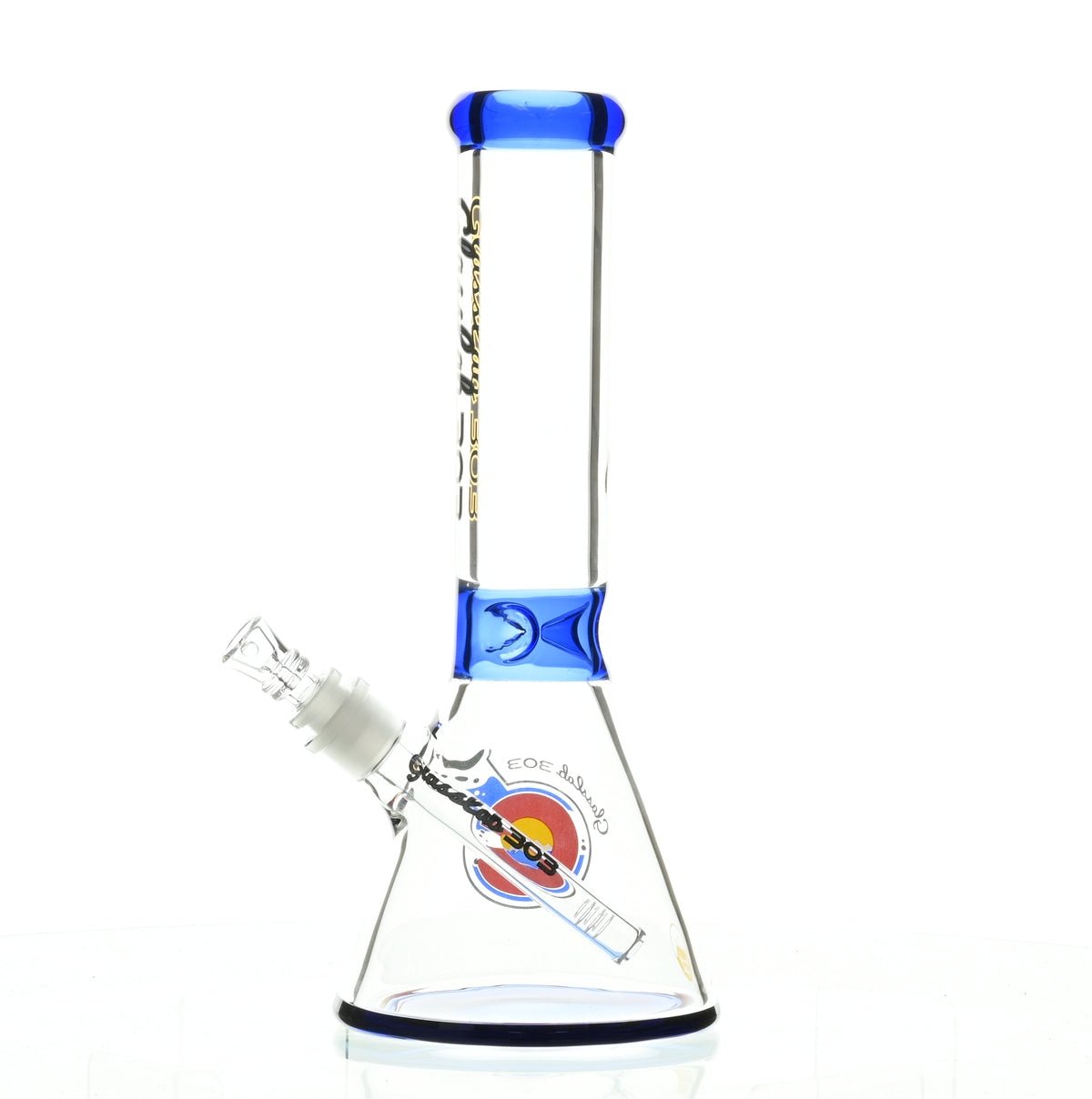 GLASSLAB 303 7MM BEAKER DARK BLUE ACCENT - Smoke Spot Smoke Shop