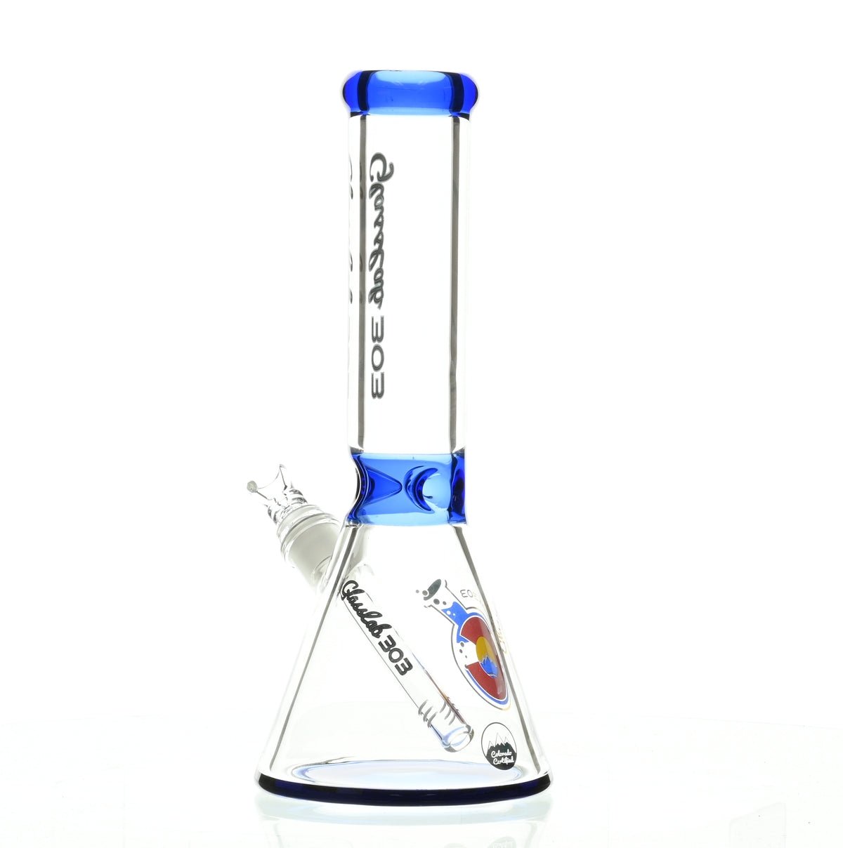 GLASSLAB 303 7MM BEAKER DARK BLUE ACCENT - Smoke Spot Smoke Shop