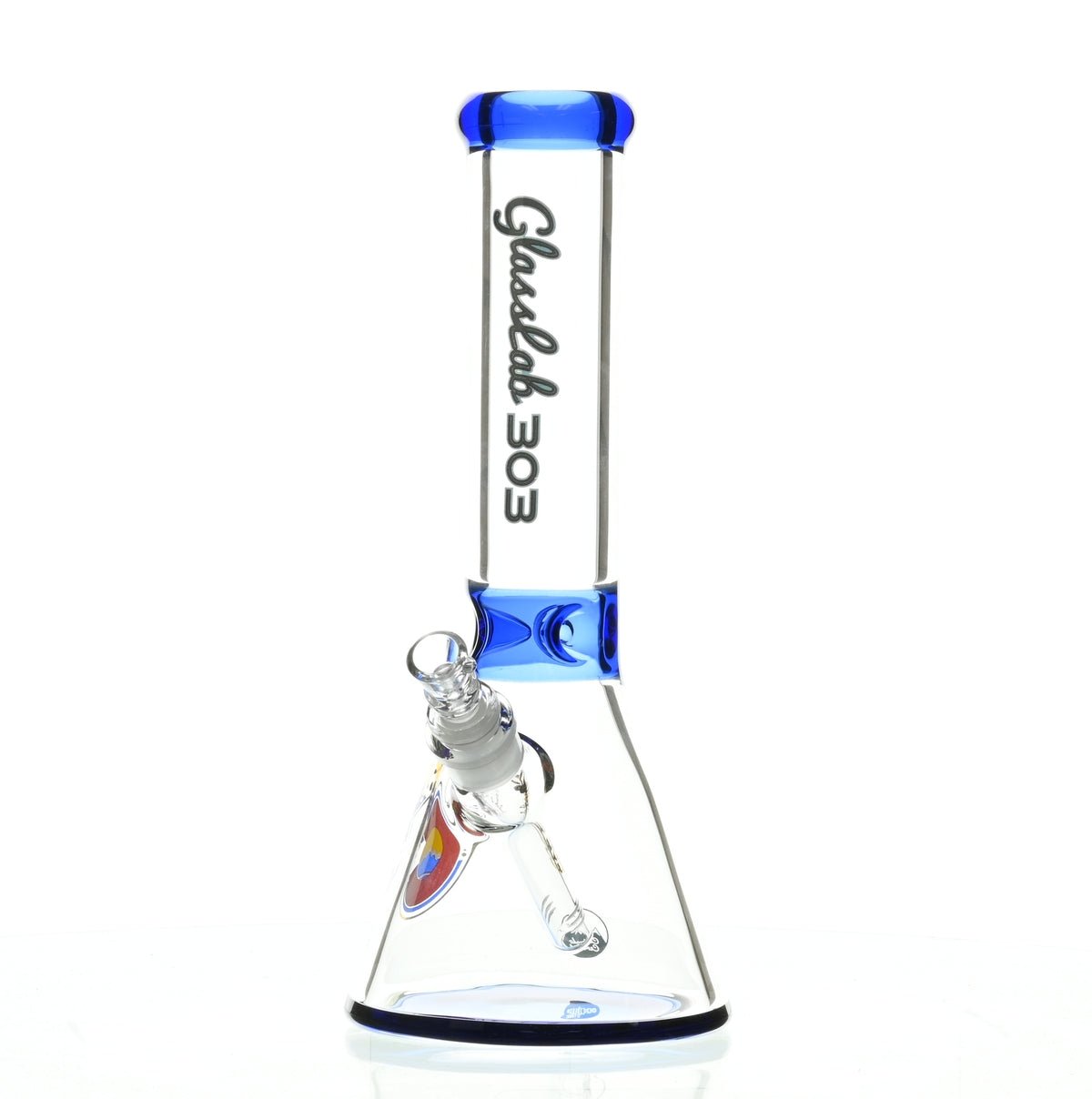 GLASSLAB 303 7MM BEAKER DARK BLUE ACCENT - Smoke Spot Smoke Shop