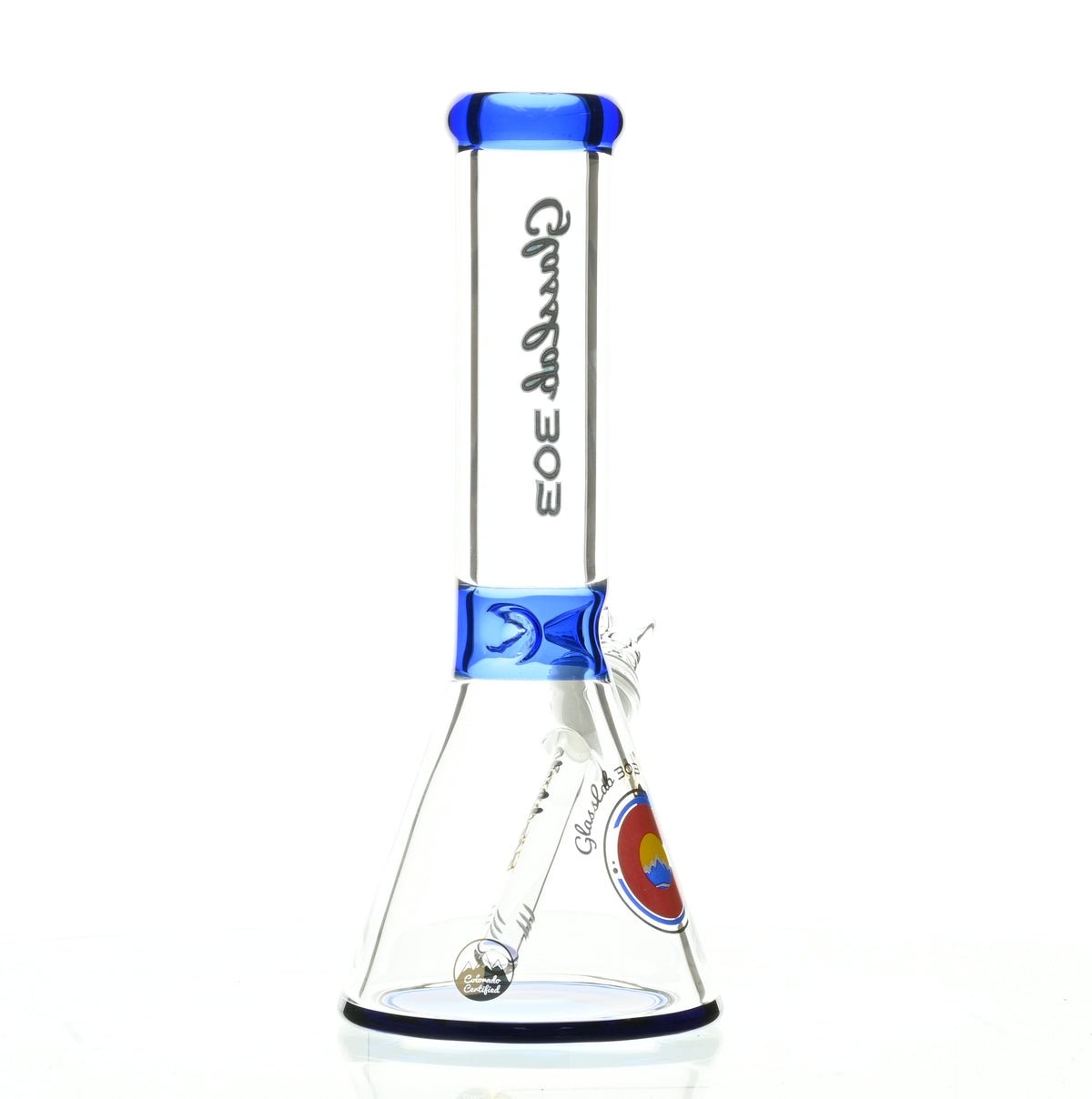 GLASSLAB 303 7MM BEAKER DARK BLUE ACCENT - Smoke Spot Smoke Shop