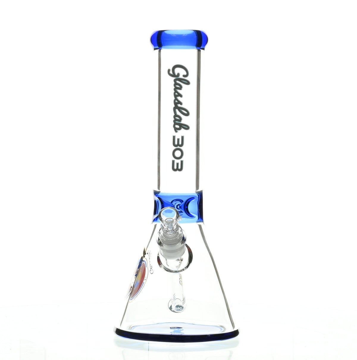 GLASSLAB 303 7MM BEAKER DARK BLUE ACCENT - Smoke Spot Smoke Shop