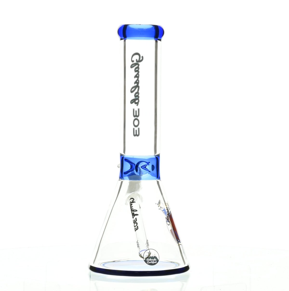 GLASSLAB 303 7MM BEAKER DARK BLUE ACCENT - Smoke Spot Smoke Shop