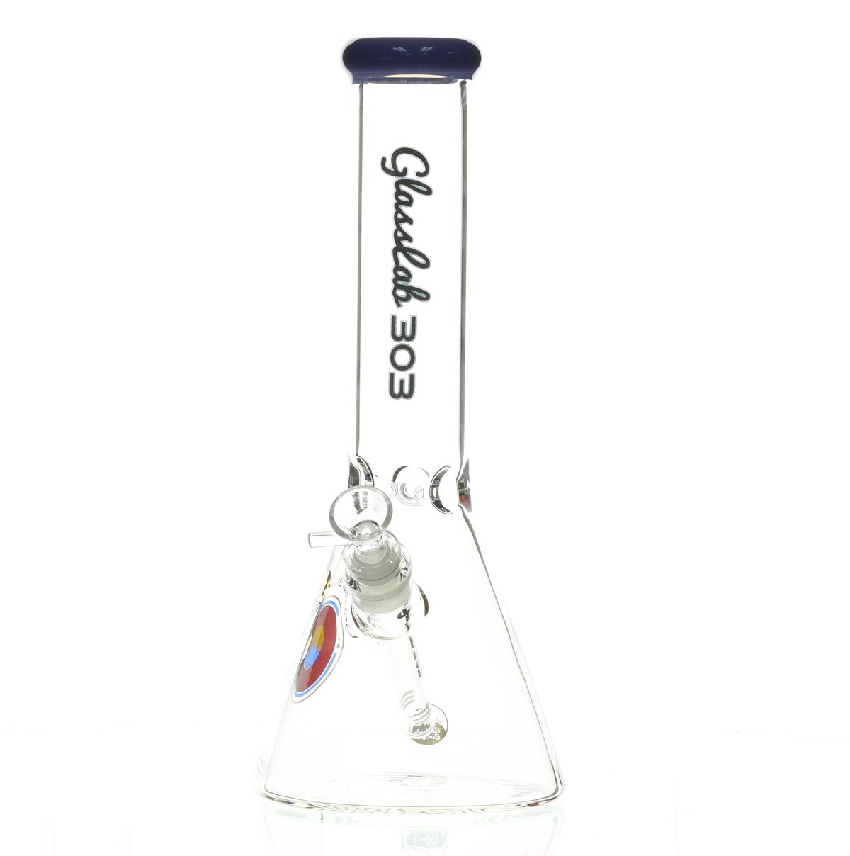GLASSLAB 303 7MM Beaker Waterpipe with Purple Accent - Premium Scientific Glass