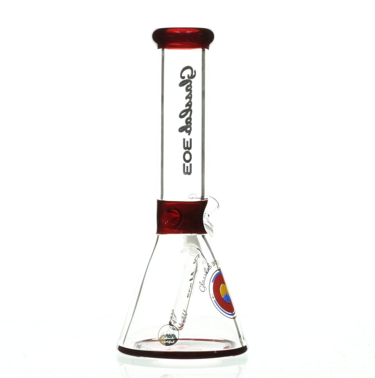 GLASSLAB 303 7MM BEAKER RED ACCENT - Smoke Spot Smoke Shop