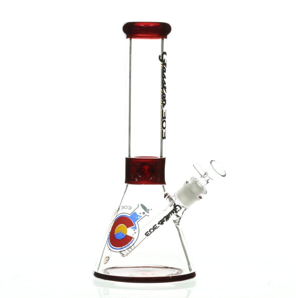 GLASSLAB 303 7MM BEAKER RED ACCENT - Smoke Spot Smoke Shop