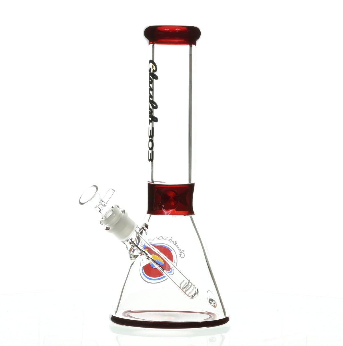 GLASSLAB 303 7MM BEAKER RED ACCENT - Smoke Spot Smoke Shop