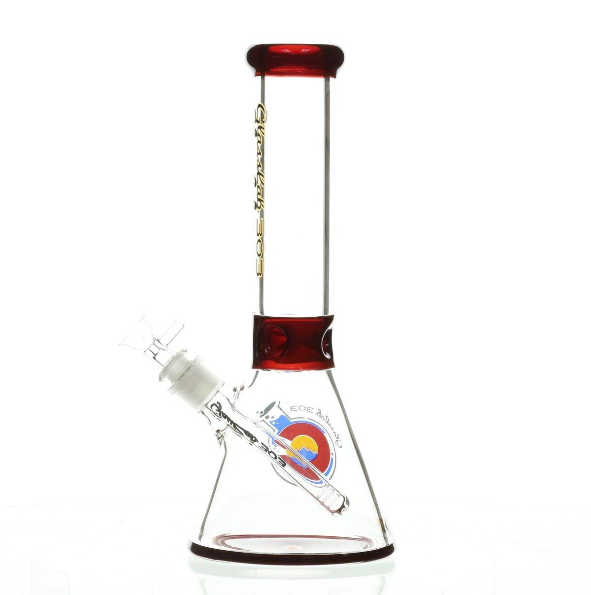 GLASSLAB 303 7MM BEAKER RED ACCENT - Smoke Spot Smoke Shop