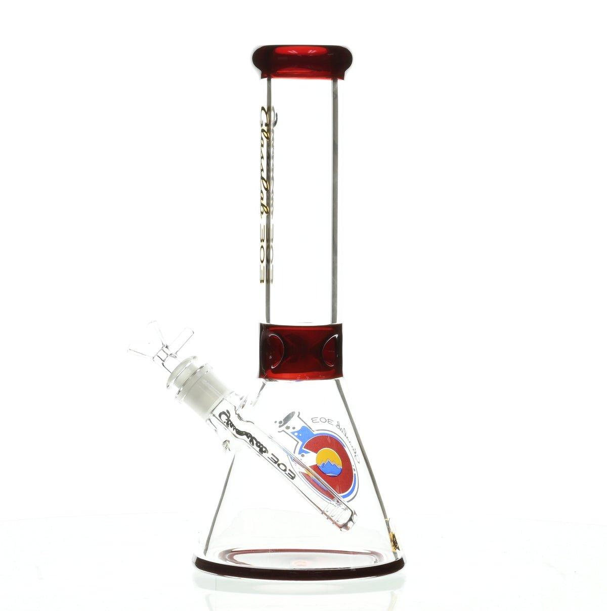 GLASSLAB 303 7MM BEAKER RED ACCENT - Smoke Spot Smoke Shop