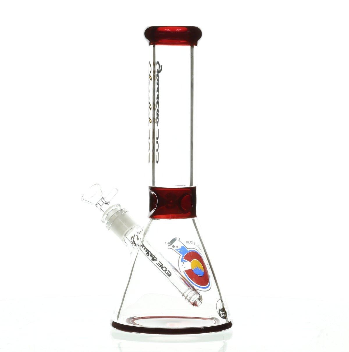GLASSLAB 303 7MM BEAKER RED ACCENT - Smoke Spot Smoke Shop
