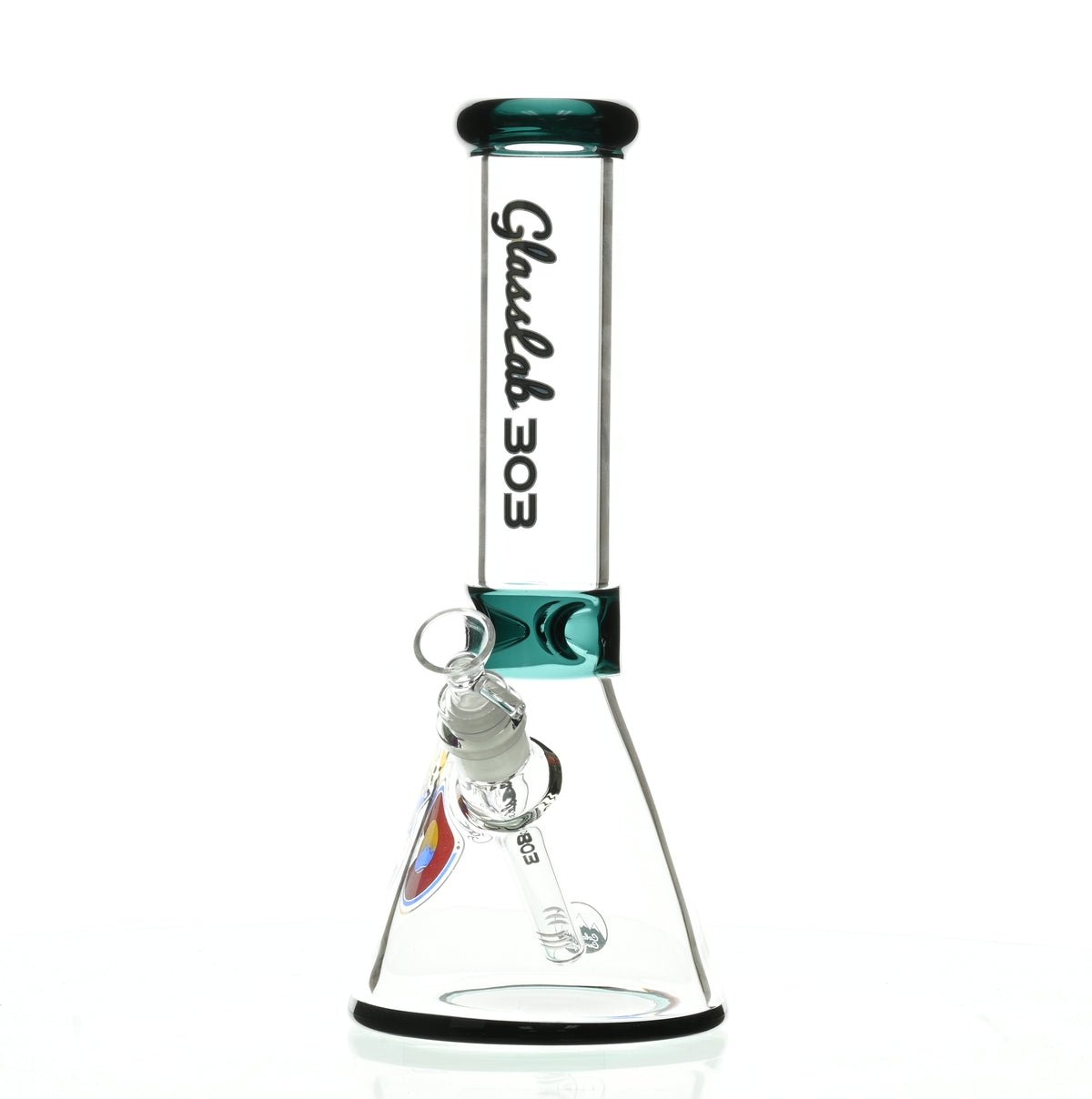 GLASSLAB 303 7MM BEAKER TEAL GREEN ACCENT - Smoke Spot Smoke Shop