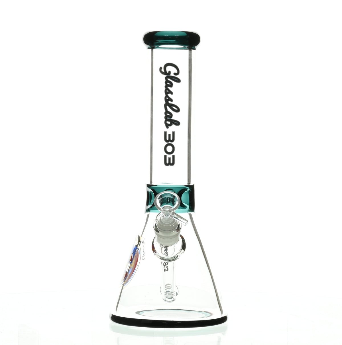 GLASSLAB 303 7MM BEAKER TEAL GREEN ACCENT - Smoke Spot Smoke Shop
