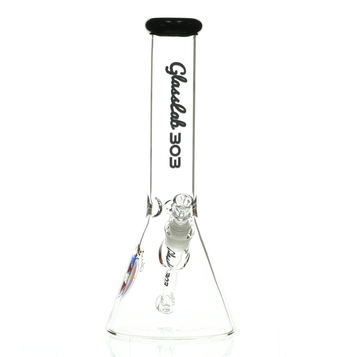 GLASSLAB 303 Beaker Black Accent premium scientific glass waterpipe 12 inch