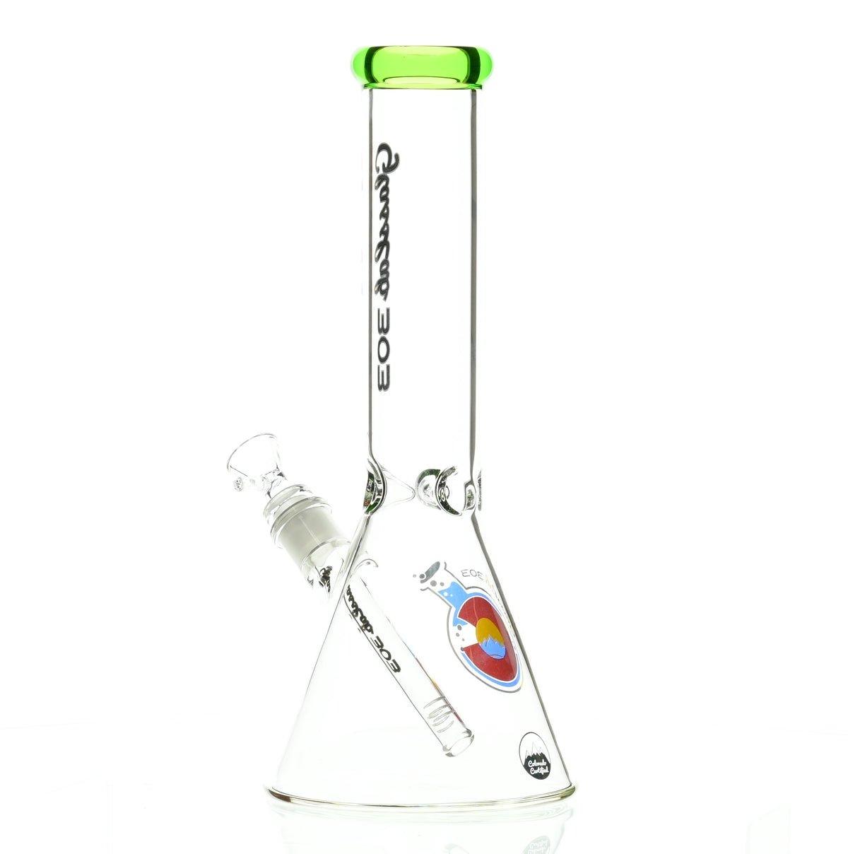 GLASSLAB 303 BEAKER CLEAR GREEN ACCENT - Smoke Spot Smoke Shop