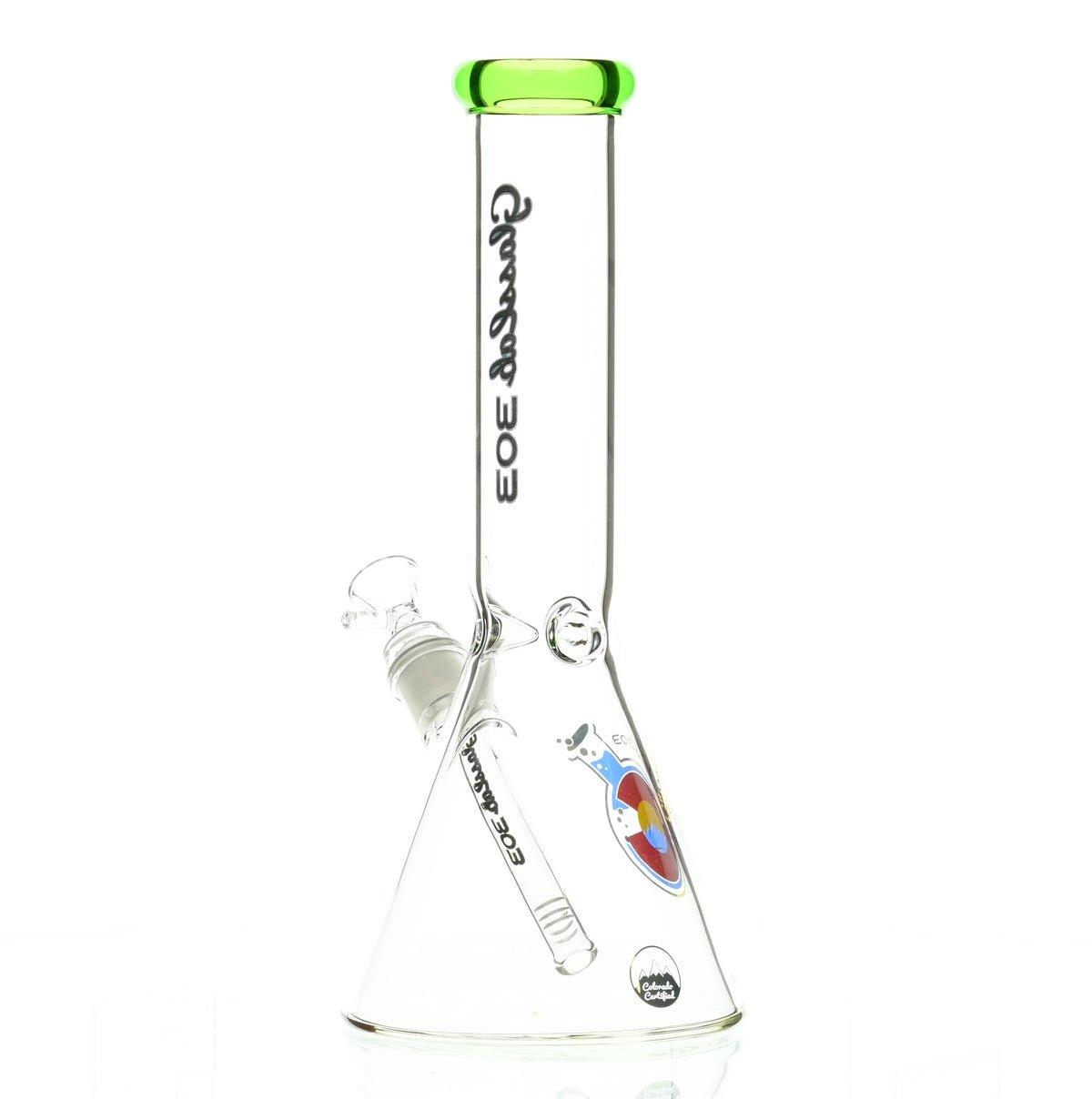 GLASSLAB 303 BEAKER CLEAR GREEN ACCENT - Smoke Spot Smoke Shop