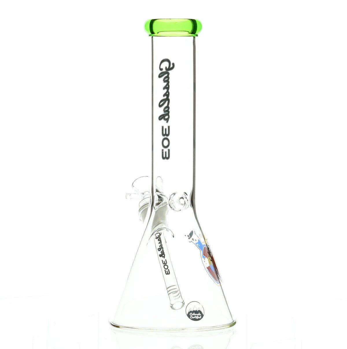 GLASSLAB 303 BEAKER CLEAR GREEN ACCENT - Smoke Spot Smoke Shop