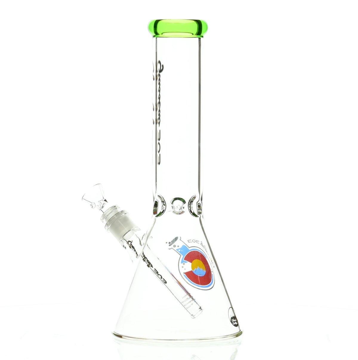 GLASSLAB 303 BEAKER CLEAR GREEN ACCENT - Smoke Spot Smoke Shop