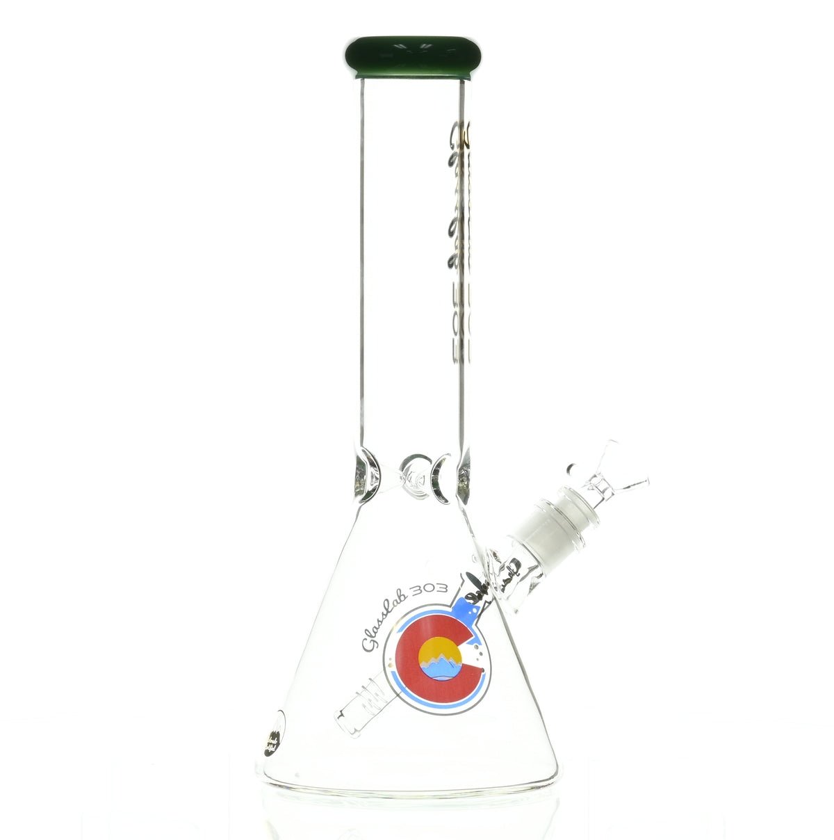 GLASSLAB 303 BEAKER DARK GREEN ACCENT - Smoke Spot Smoke Shop