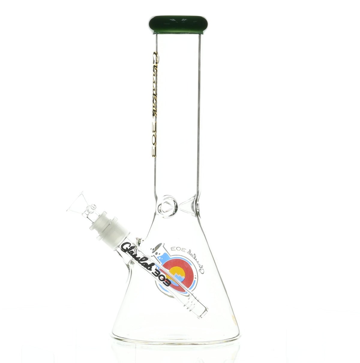 GLASSLAB 303 BEAKER DARK GREEN ACCENT - Smoke Spot Smoke Shop