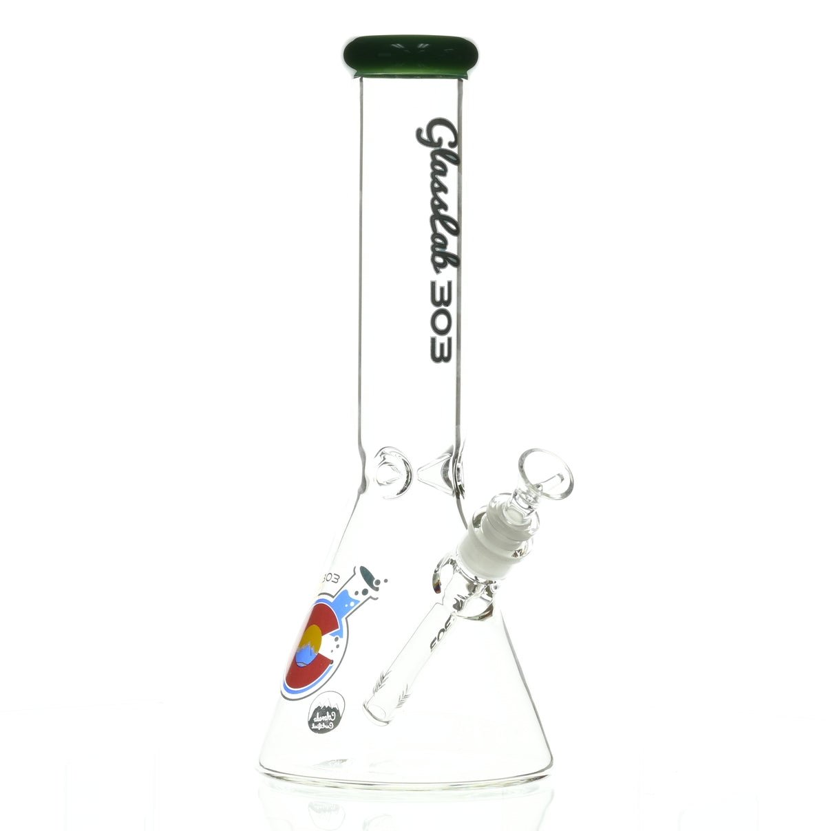 GLASSLAB 303 BEAKER DARK GREEN ACCENT - Smoke Spot Smoke Shop