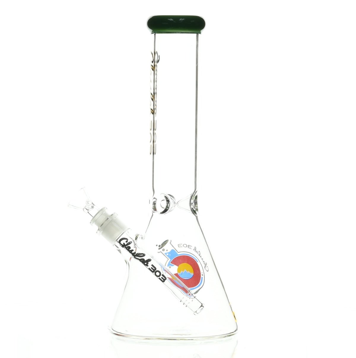 GLASSLAB 303 BEAKER DARK GREEN ACCENT - Smoke Spot Smoke Shop