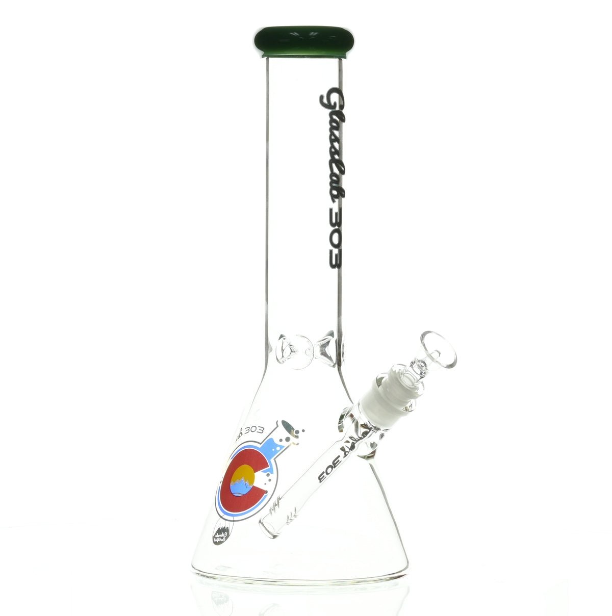 GLASSLAB 303 BEAKER DARK GREEN ACCENT - Smoke Spot Smoke Shop