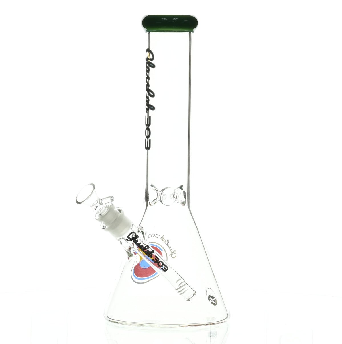 GLASSLAB 303 BEAKER DARK GREEN ACCENT - Smoke Spot Smoke Shop