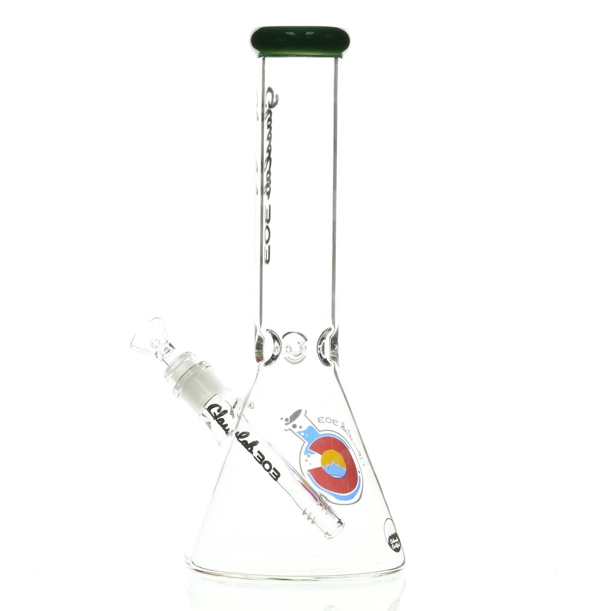 GLASSLAB 303 BEAKER DARK GREEN ACCENT - Smoke Spot Smoke Shop