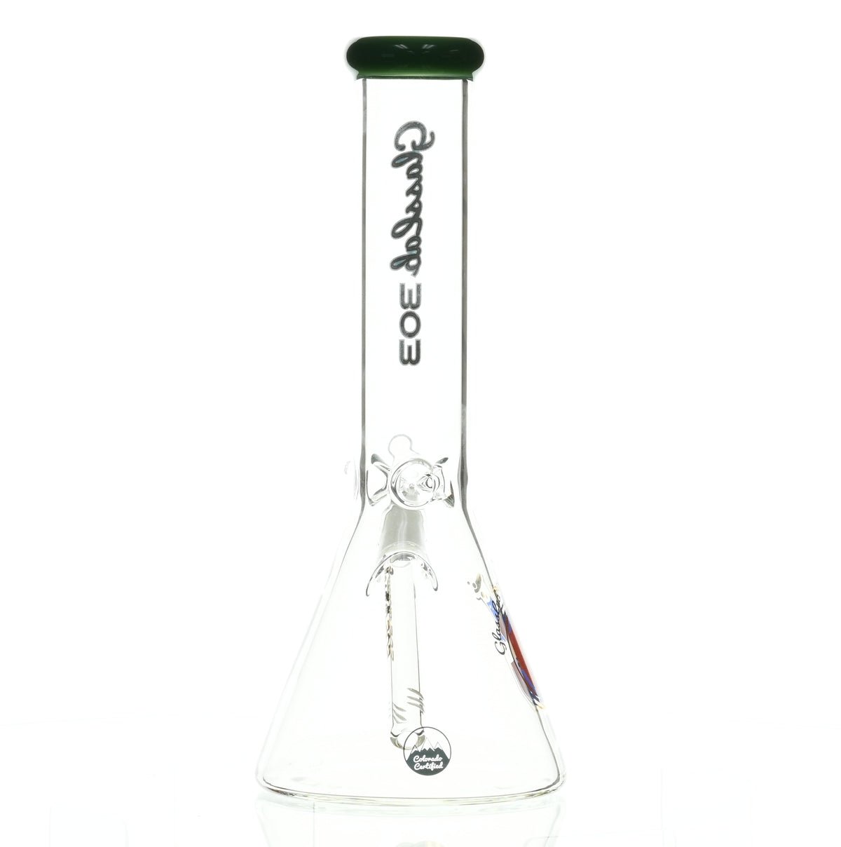 GLASSLAB 303 BEAKER DARK GREEN ACCENT - Smoke Spot Smoke Shop