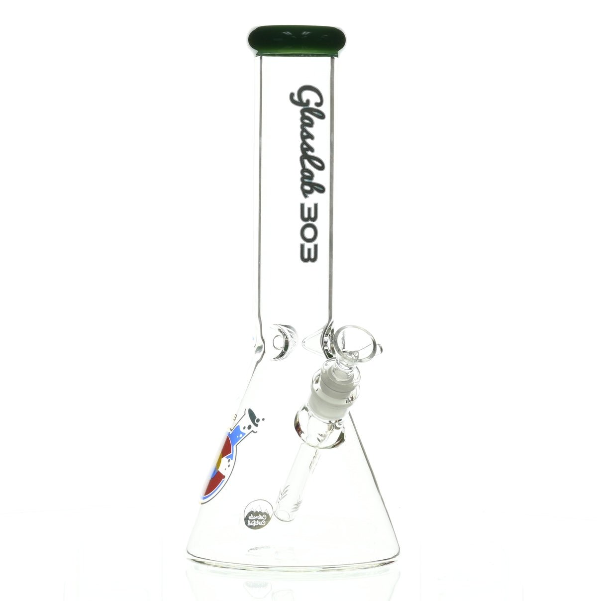GLASSLAB 303 BEAKER DARK GREEN ACCENT - Smoke Spot Smoke Shop