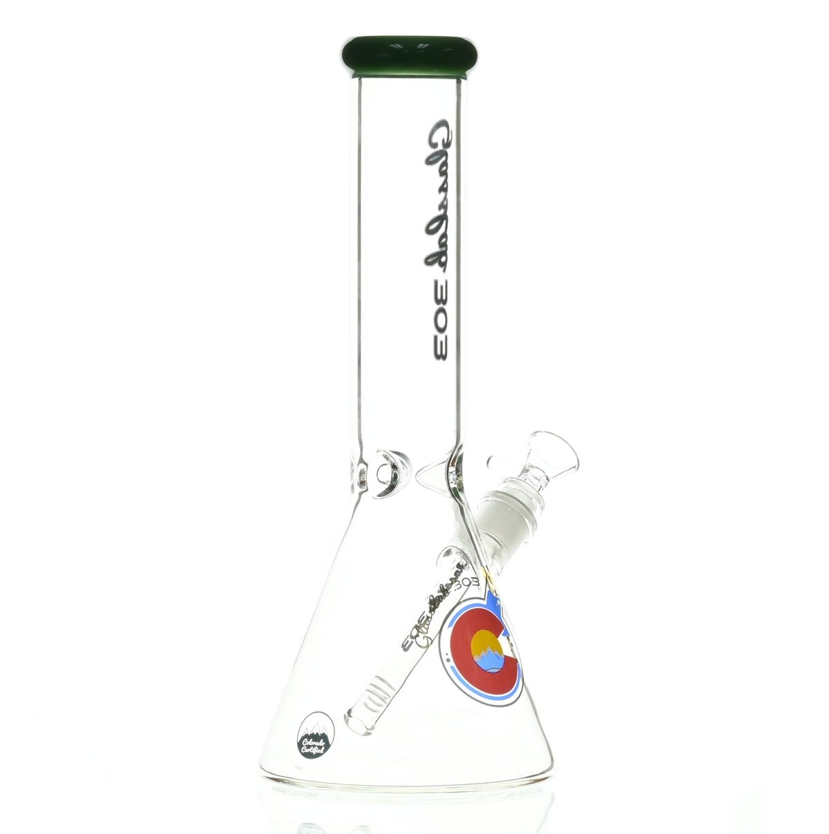 GLASSLAB 303 BEAKER DARK GREEN ACCENT - Smoke Spot Smoke Shop