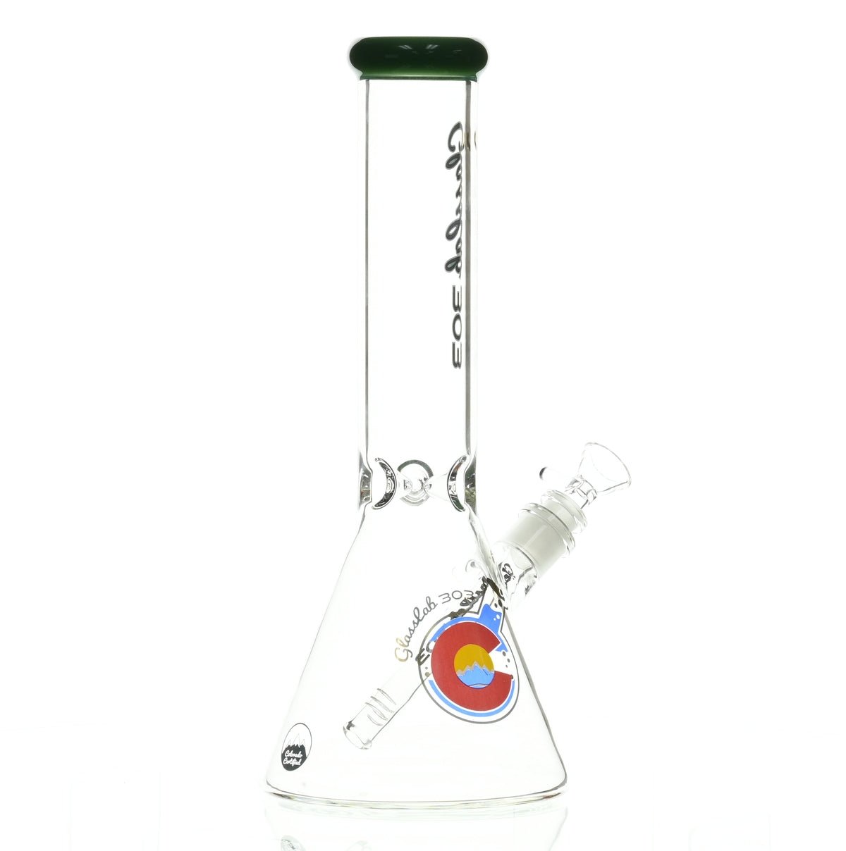 GLASSLAB 303 BEAKER DARK GREEN ACCENT - Smoke Spot Smoke Shop