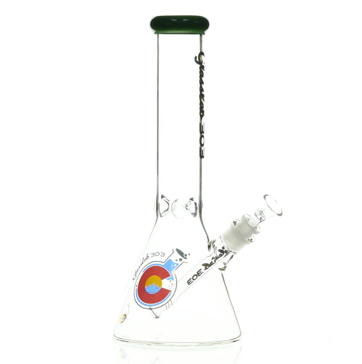 GLASSLAB 303 BEAKER DARK GREEN ACCENT - Smoke Spot Smoke Shop