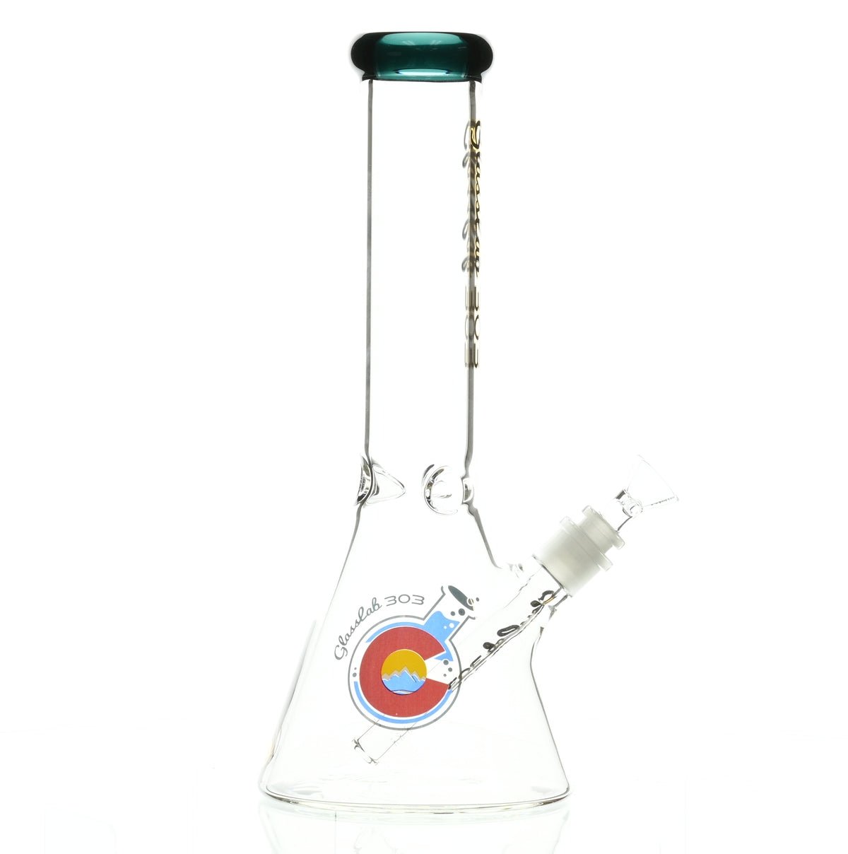 GLASSLAB 303 BEAKER TEAL GREEN ACCENT - Smoke Spot Smoke Shop