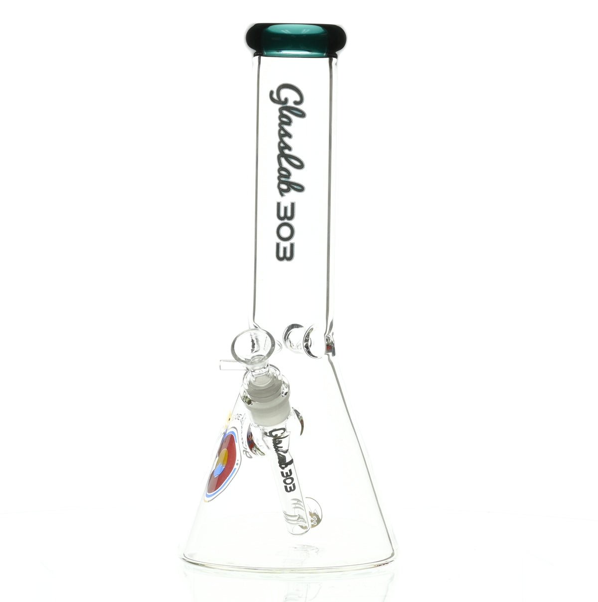 GLASSLAB 303 BEAKER TEAL GREEN ACCENT - Smoke Spot Smoke Shop