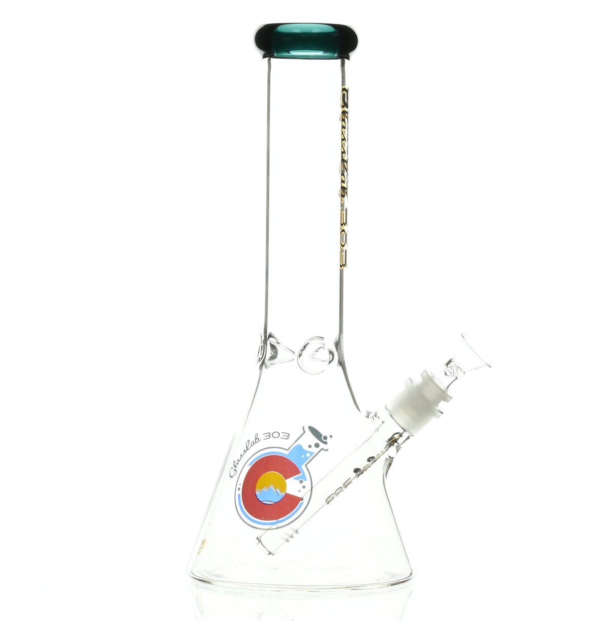 GLASSLAB 303 BEAKER TEAL GREEN ACCENT - Smoke Spot Smoke Shop