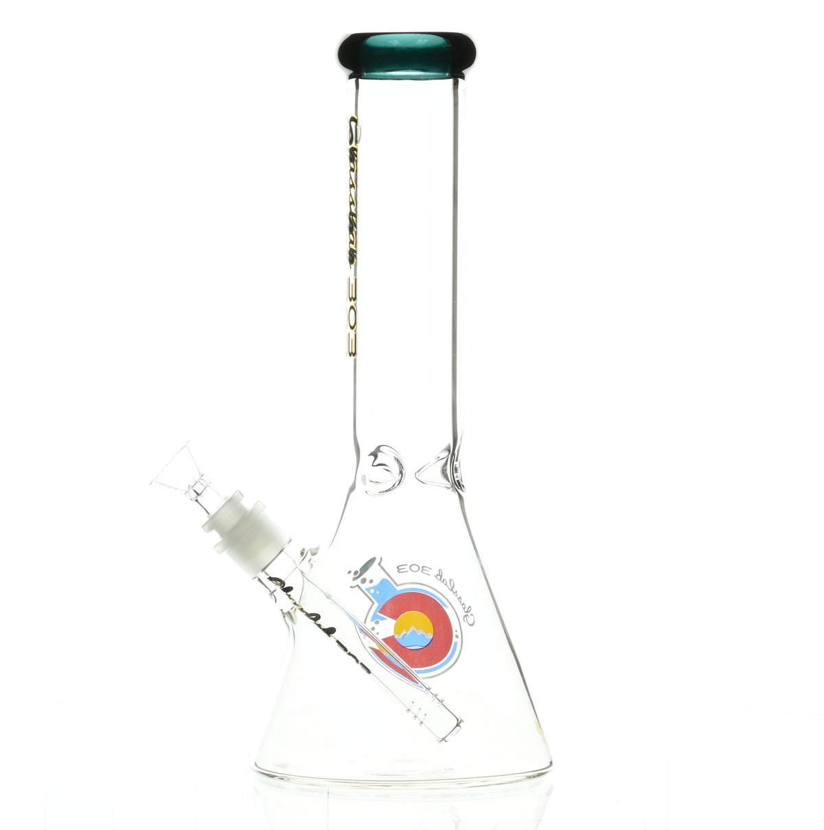 GLASSLAB 303 BEAKER TEAL GREEN ACCENT - Smoke Spot Smoke Shop