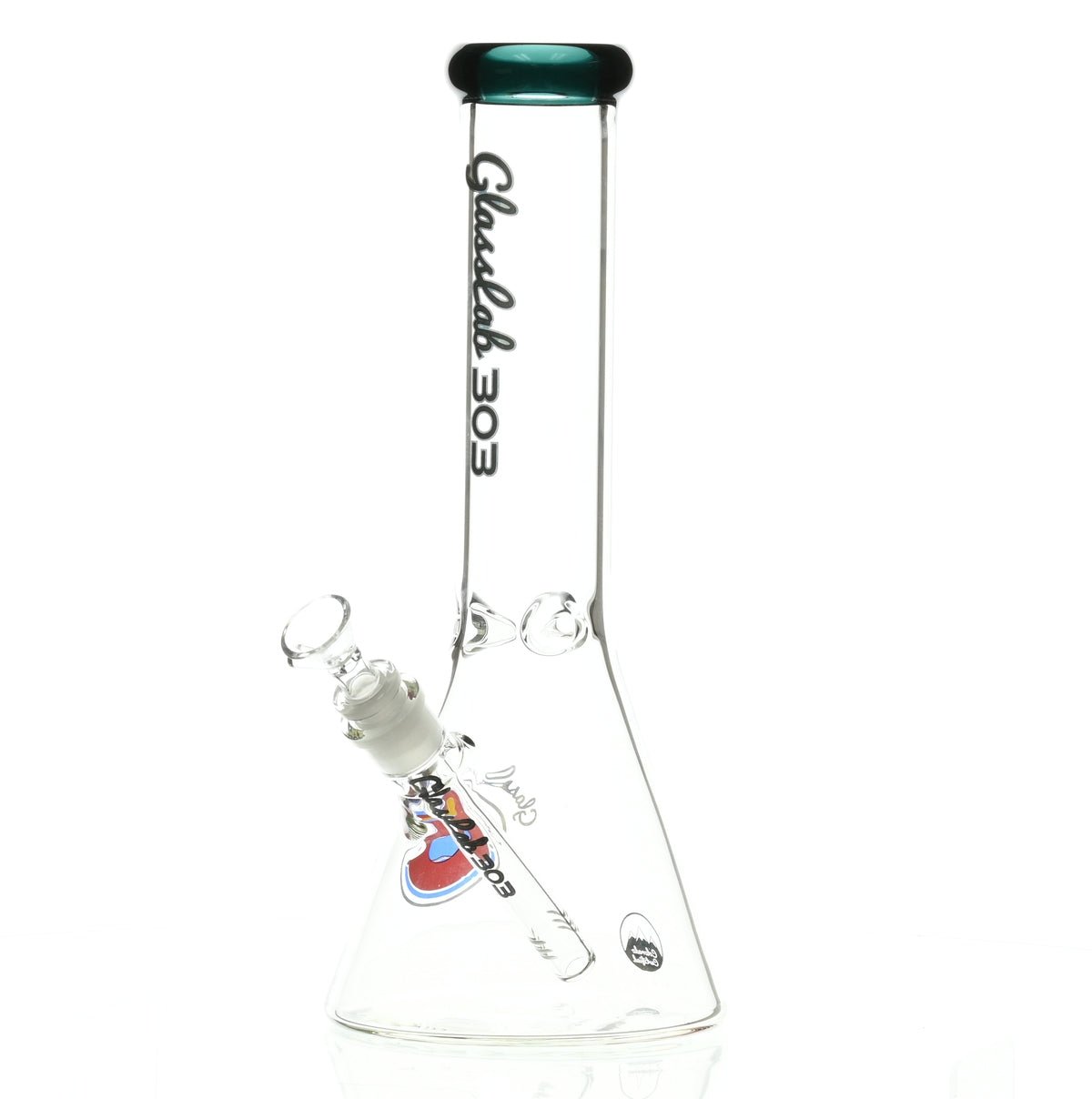 GLASSLAB 303 BEAKER TEAL GREEN ACCENT - Smoke Spot Smoke Shop